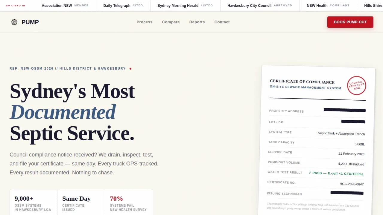 Valve — Trusted Septic Maintenance Landing Page Template