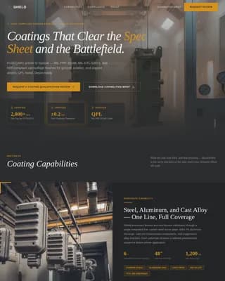 Shield — Military-Grade Powder Coating Landing Page Template