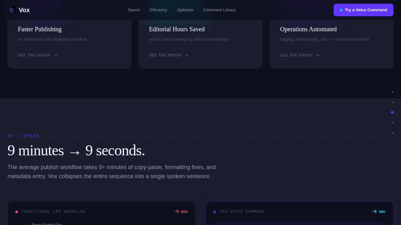 Sonic — Voice-First Content Management Landing Page Template