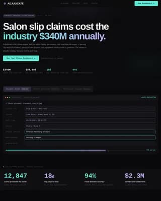 Resolve — AI-Powered Salon Claims Landing Page Template