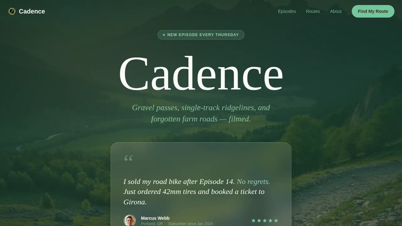 Rhythm — Expert Mountain Biking Landing Page Template