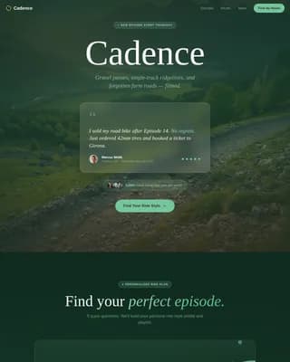 Rhythm — Expert Mountain Biking Landing Page Template