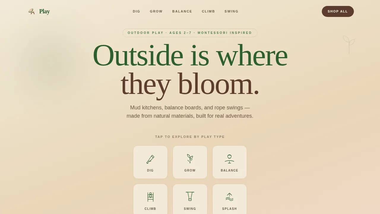Play — Eco Toy Brand Landing Page Template