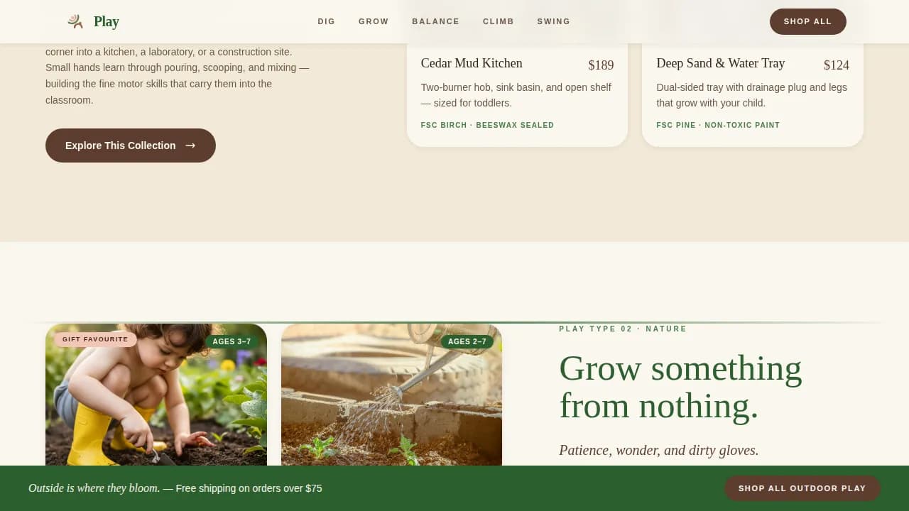 Play — Eco Toy Brand Landing Page Template