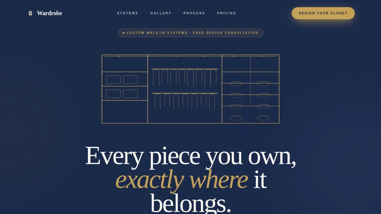 Walk-In Closet Renovation Pricing Website Template