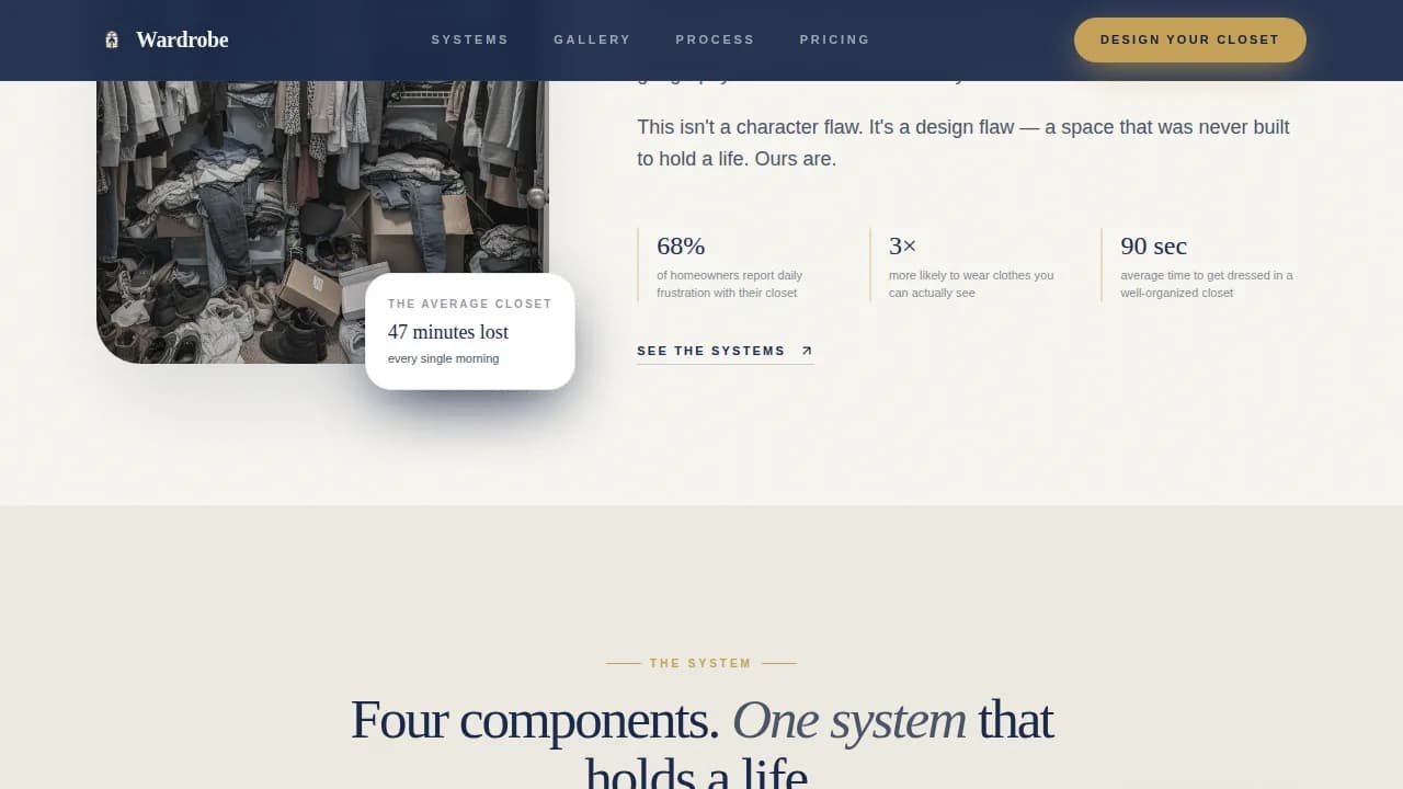 Walk-In Closet Renovation Pricing Website Template