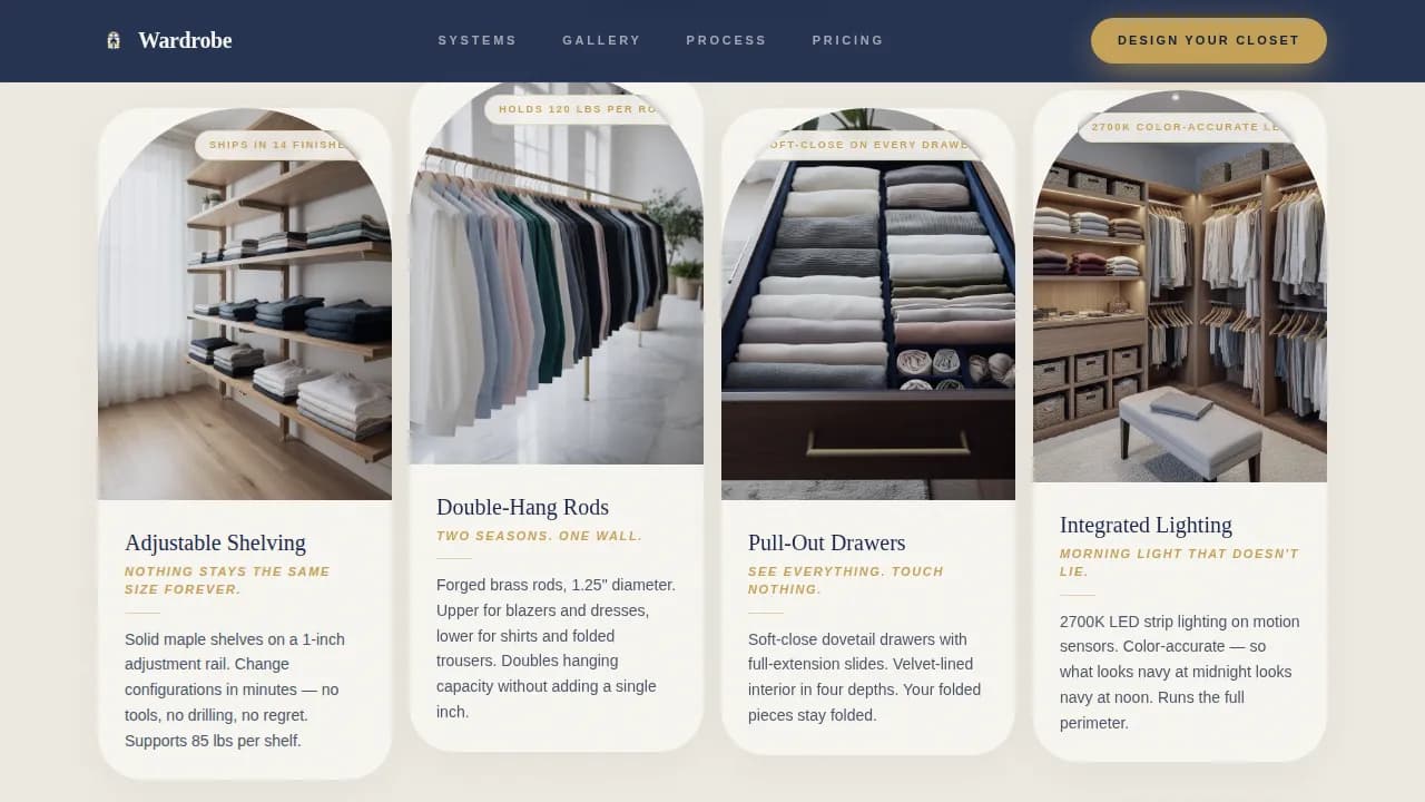 Walk-In Closet Renovation Pricing Website Template