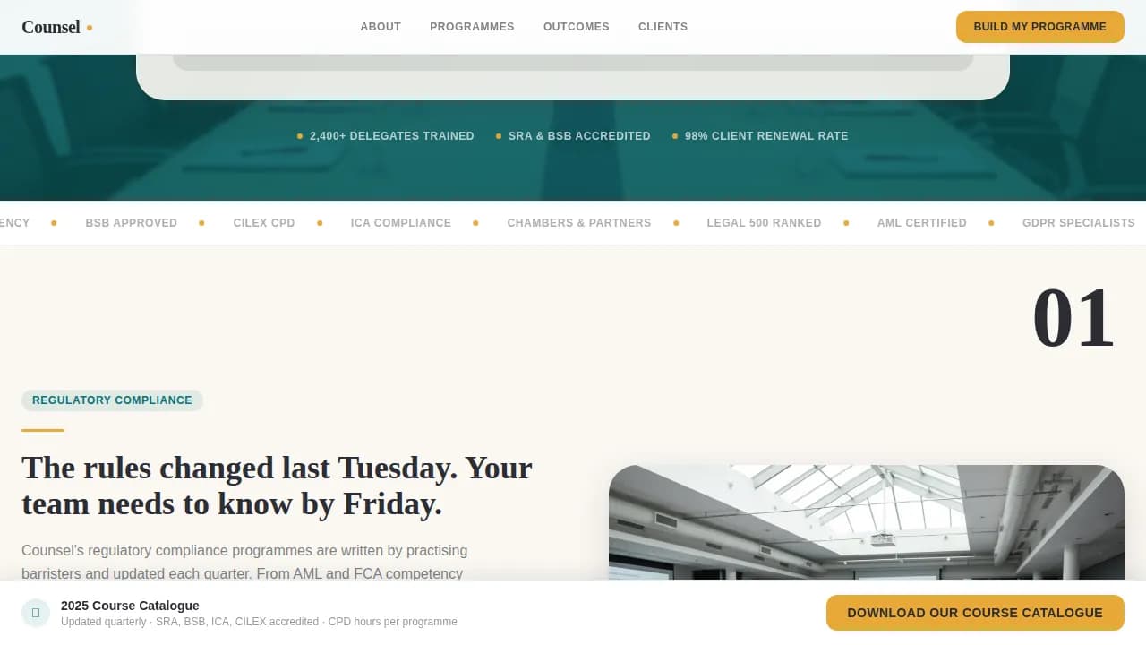 Advocate — Professional Legal Education Landing Page Template