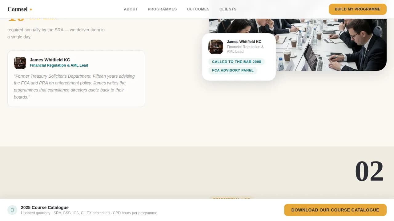 Advocate — Professional Legal Education Landing Page Template