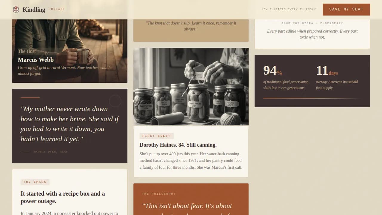 Ember — Authentic Wilderness Survival Landing Page Template