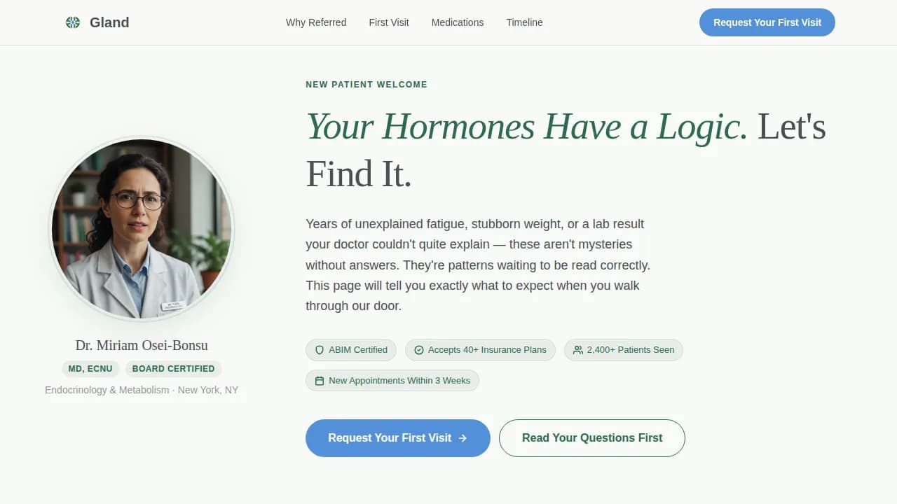 Thyroid — Expert Endocrinology Clinic Landing Page Template