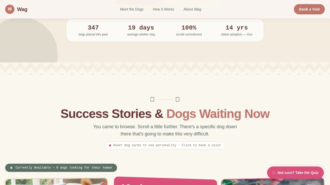 Dog Advanced Booking Website Template