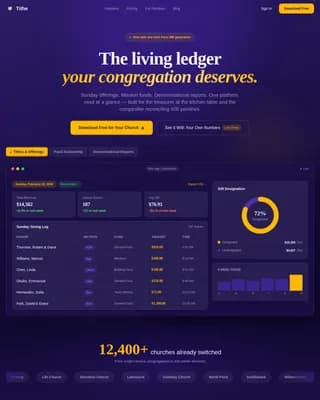 Alms — Smart Church Accounting Landing Page Template