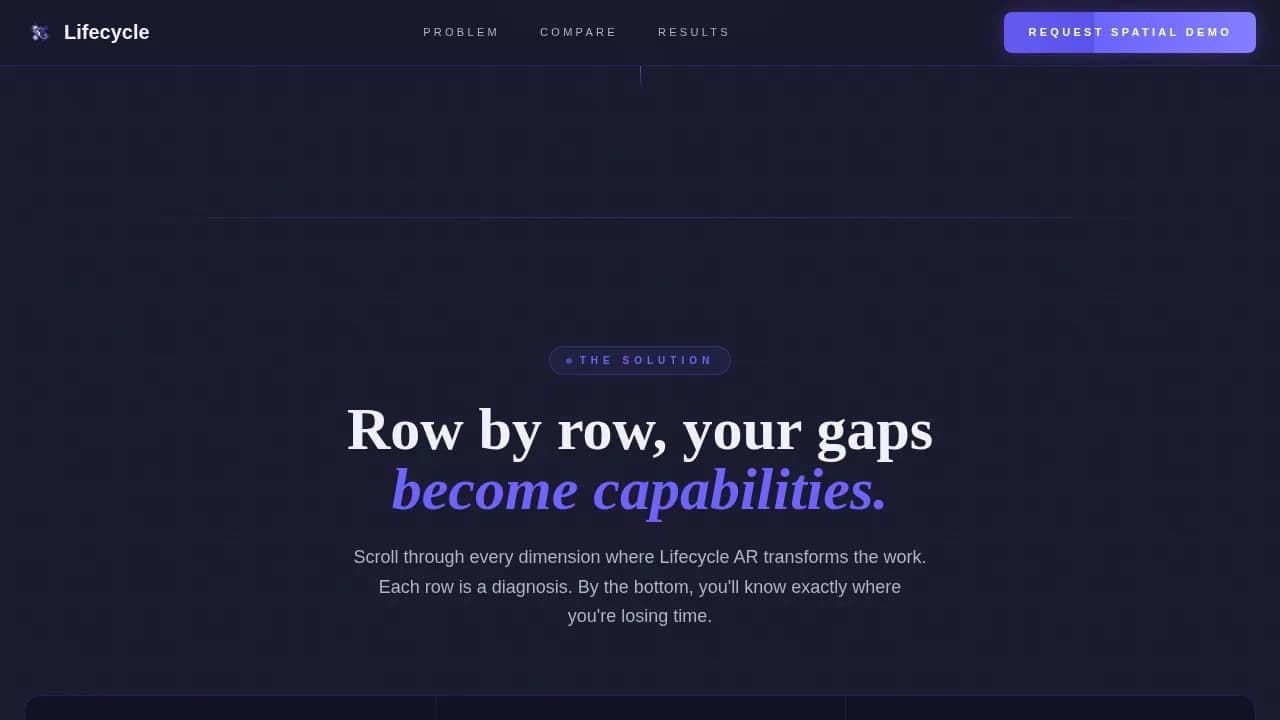 Lifecycle - AR-Enhanced PLM Comparison Table Landing Page Template