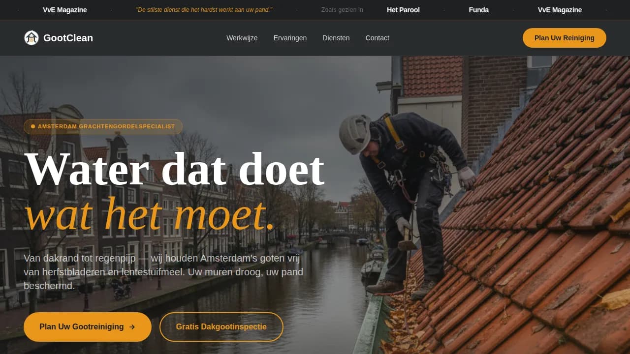 Gutter — Professional Cleaning Service Landing Page Template
