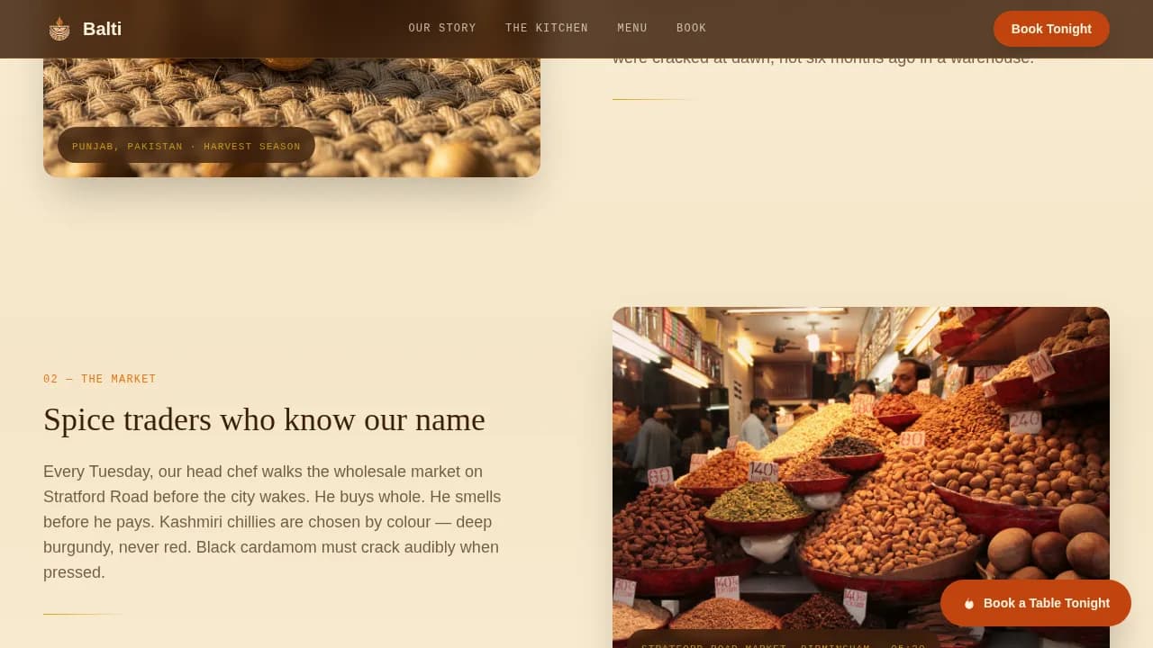 Spice — Flavorful Subcontinental Restaurant Landing Page Template