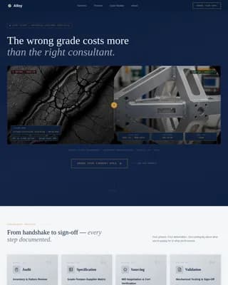 Alloy - Precision Grade Specification Landing Page Template