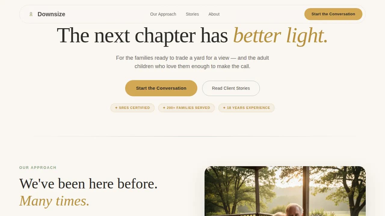 Nest — Senior Living Real Estate Landing Page Template