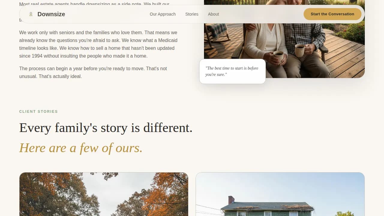 Nest — Senior Living Real Estate Landing Page Template