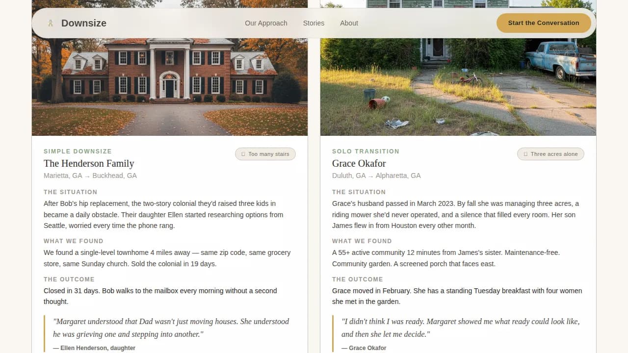 Nest — Senior Living Real Estate Landing Page Template