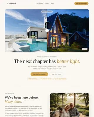 Nest — Senior Living Real Estate Landing Page Template