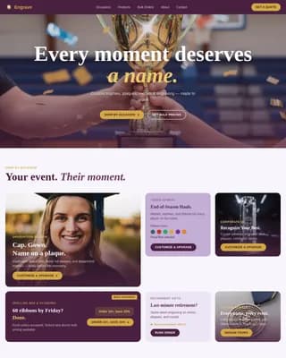 Honor — Bespoke Recognition Services Landing Page Template