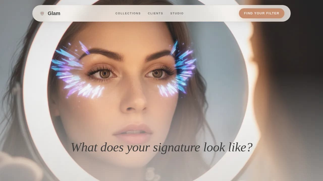 Glam - Atelier AR Beauty Filter Landing Page Template