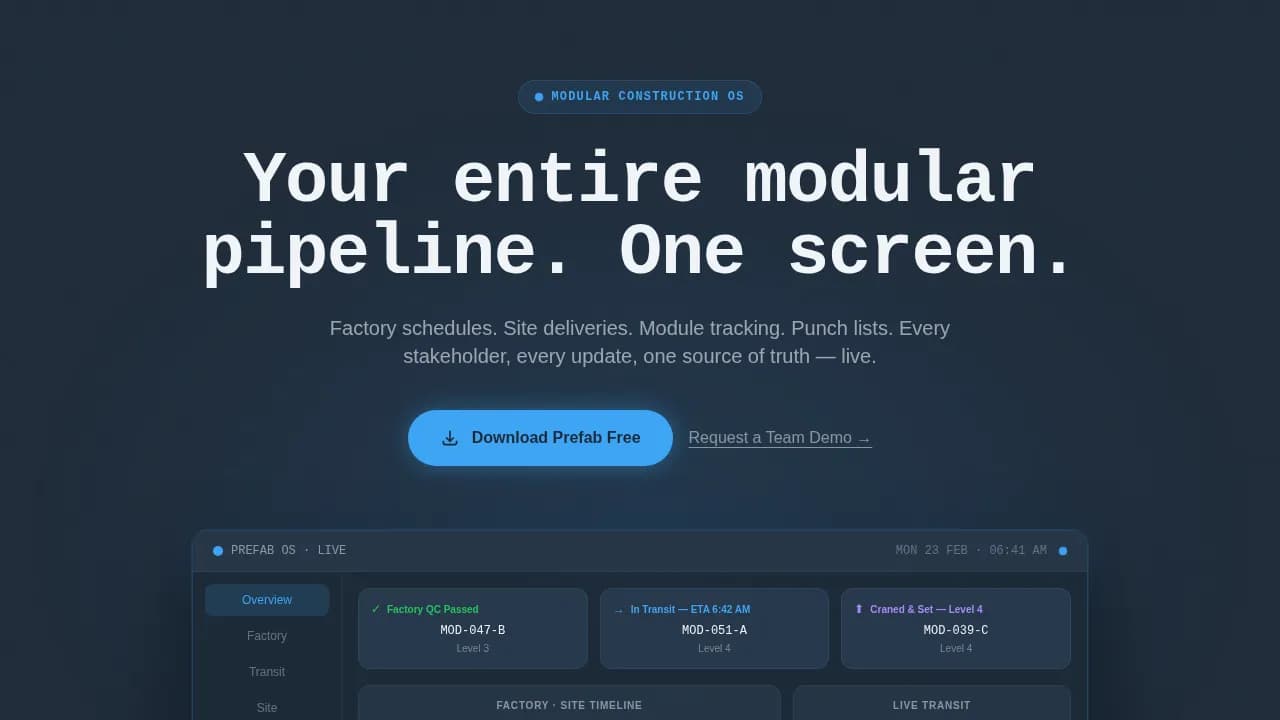 Construct — Instant Modular Building Landing Page Template