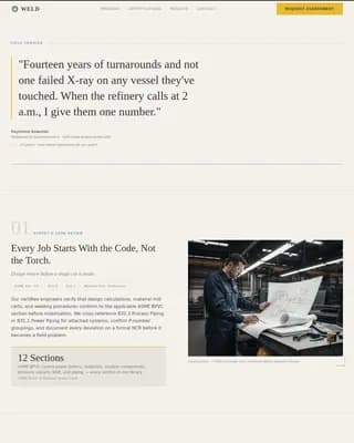 Boilermaker — Certified Industrial Fabrication Landing Page Template