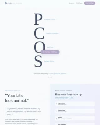 Cycle - Empowering PCOS Patient Education Landing Page Template