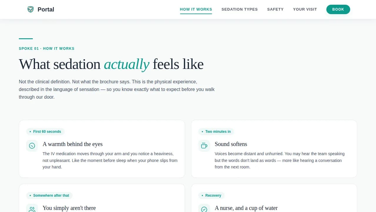 Sedation Dentist Booking Website Template