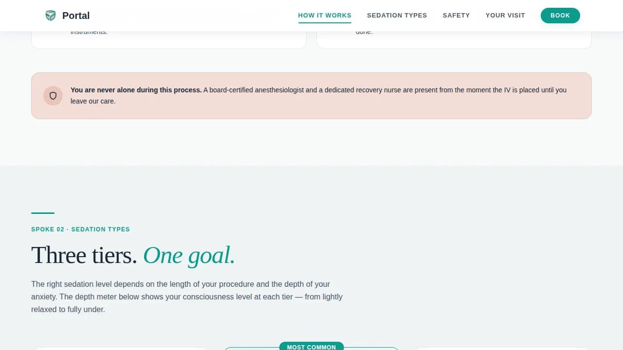 Sedation Dentist Booking Website Template