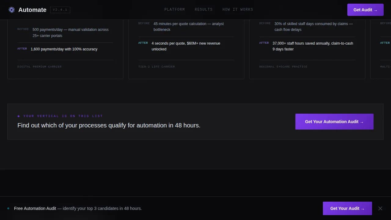 Automate - AI-Powered RPA Workflow Automation Landing Page Template