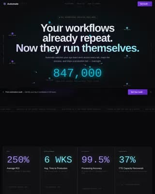 Automate - AI-Powered RPA Workflow Automation Landing Page Template