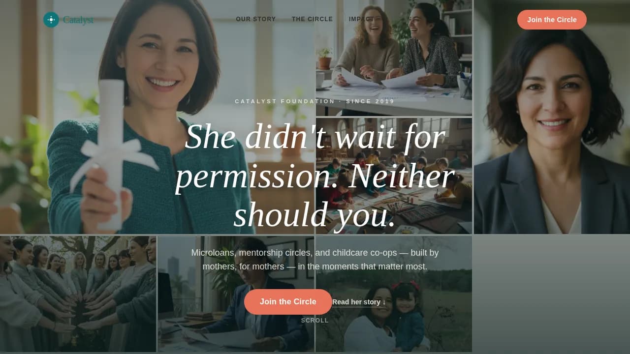 Catalyst — Transformative Women Nonprofit Landing Page Template