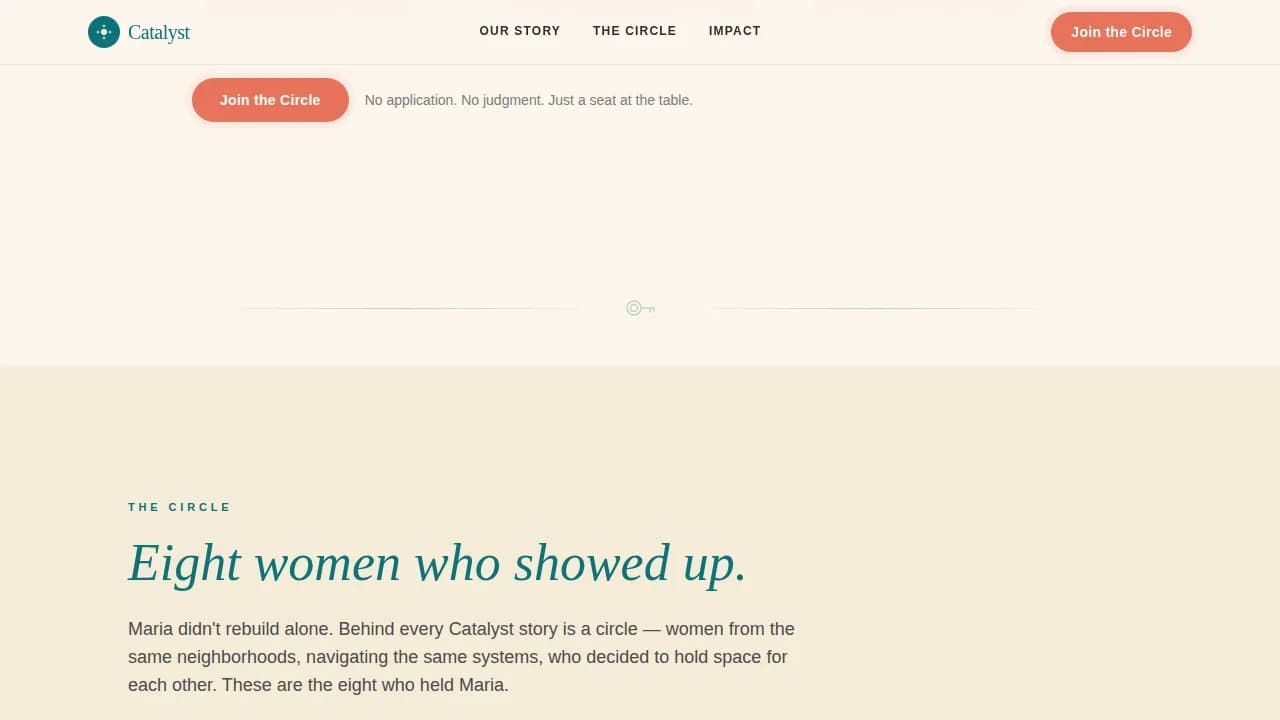 Catalyst — Transformative Women Nonprofit Landing Page Template