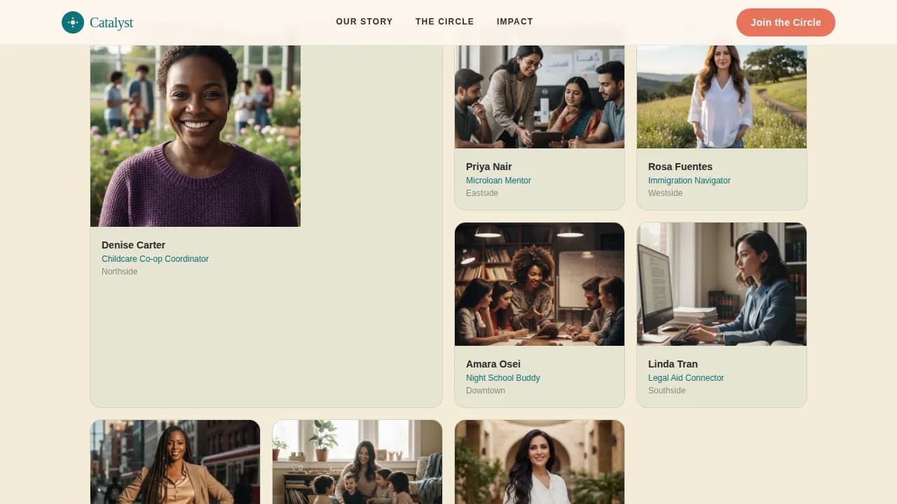 Catalyst — Transformative Women Nonprofit Landing Page Template