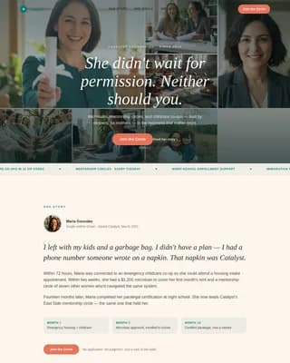 Catalyst — Transformative Women Nonprofit Landing Page Template