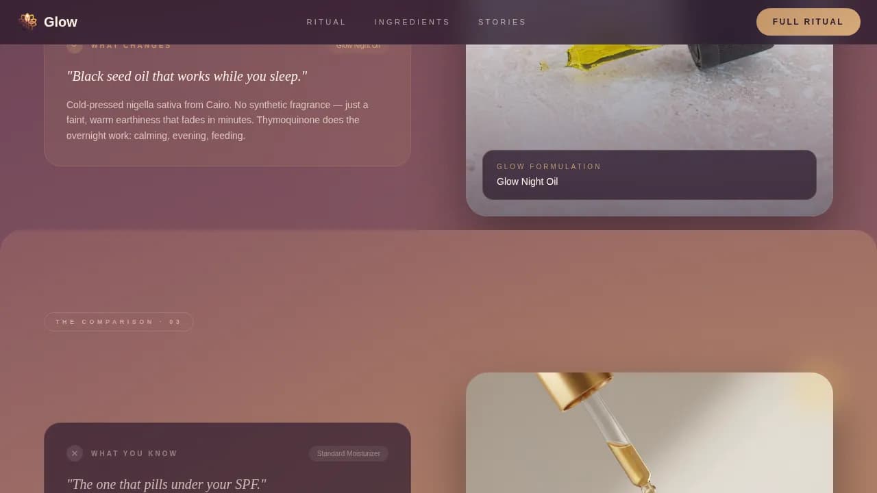 Glow — Luxe Melanin Skincare Landing Page Template