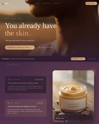 Glow — Luxe Melanin Skincare Landing Page Template