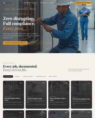 Mainline — Specialist Healthcare Plumbing Landing Page Template