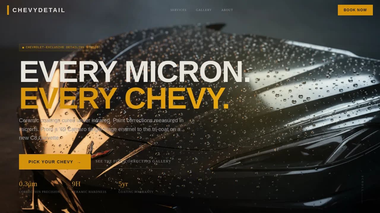 Chevy - Precision Ceramic Detailing Landing Page Template