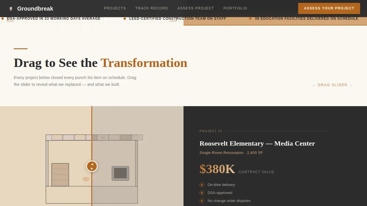 School & University Construction Directory Website Template