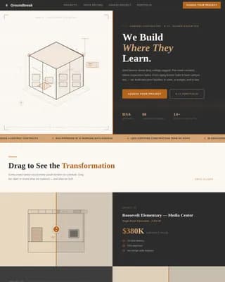 School & University Construction Directory Website Template