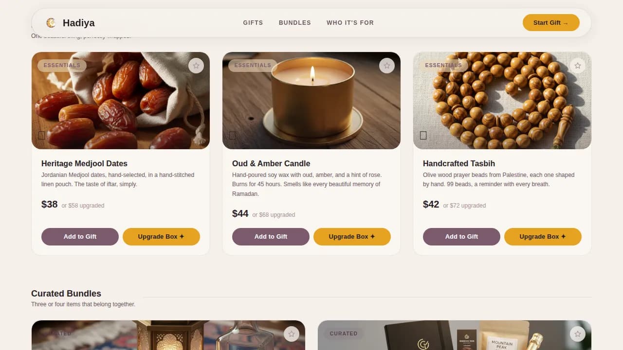 Gifted — Curated Ramadan Store Landing Page Template