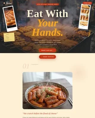 Flavor — Authentic Korean Street Food Landing Page Template