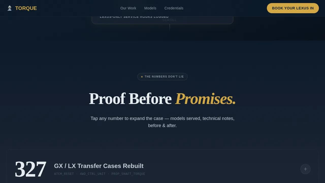 Precision — Specialist Lexus Mechanic Landing Page Template