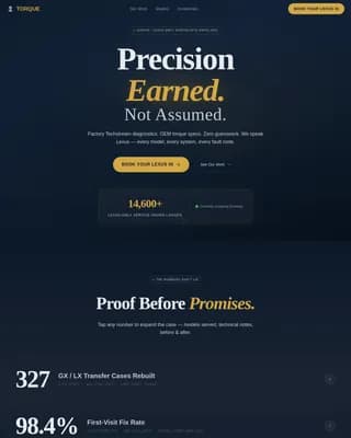 Precision — Specialist Lexus Mechanic Landing Page Template