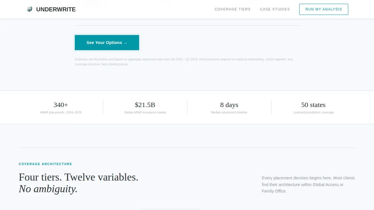 Elite — Personalized Wealth Insurance Landing Page Template