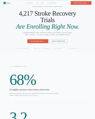 Recover — Clinical Stroke Recovery Trial Matching Landing Page Template